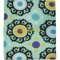 thumbnail image 2 of Beautiful Indian Handmade Kantha Quilt, Mint Green Floral Pattern, Blue Yellow Purple Suzani Design Size (King - 108" x 108"), 2 of 5