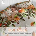 thumbnail image 4 of Thanksgiving Orange Pumpkin 4 Piece Duvet Cover Set Twin Size Fall Mushroom Leaf Soft Bedding Set Comforter Cover, 1 Duvet Cover 1 Flat Sheets and 2 Pillowcases, 4 of 9