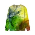 thumbnail image 4 of TWZH Women Dip-Dye Print Long Sleeve Round Neck Top, 4 of 4