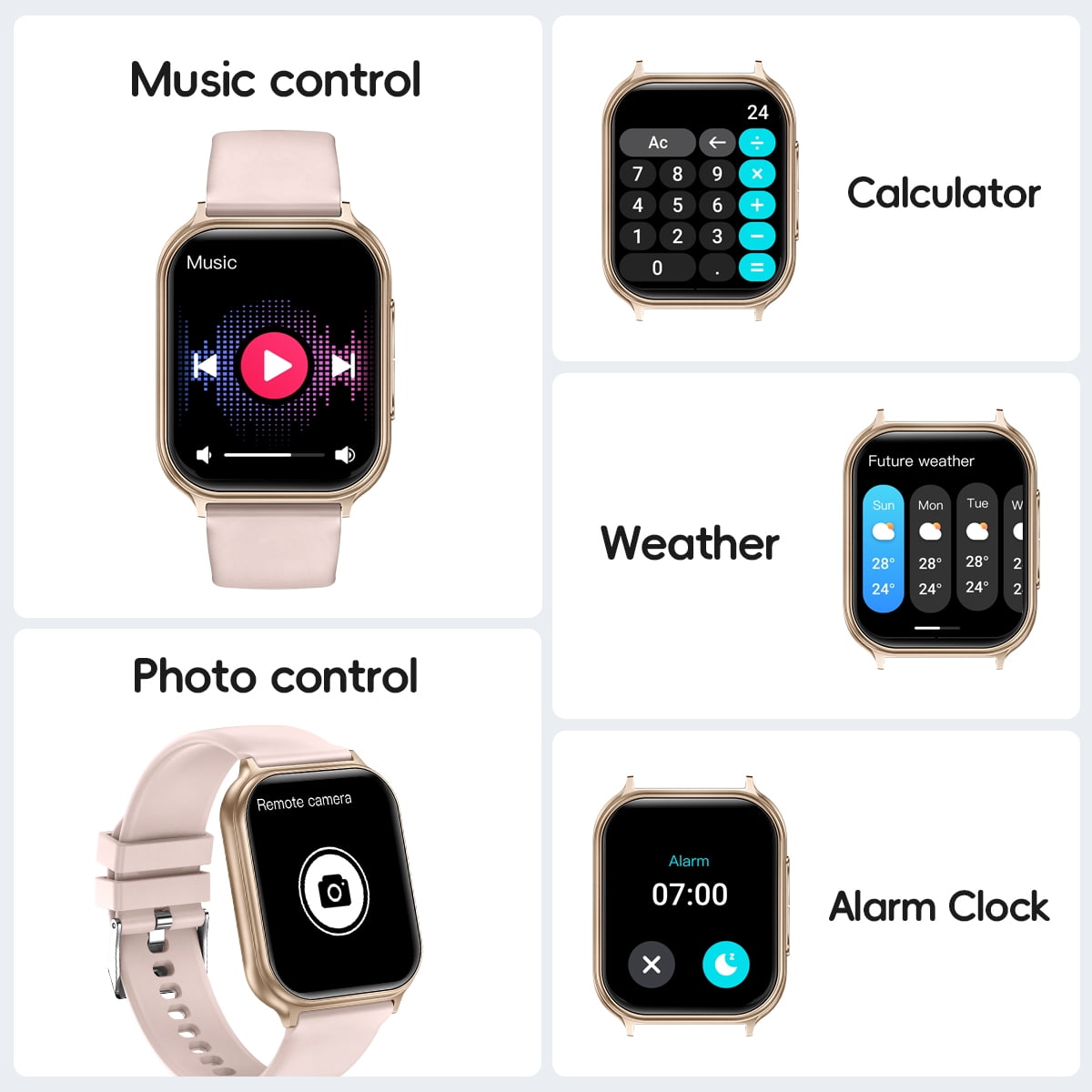 Smart Watch 700mAh Bluetooth Call(Answer/Make) IP68 Waterproof Fitness Tracker Smartwatches for Android Ios women men watch