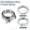 thumbnail image 4 of Uxcell V Band Clamp with Flange 3.25 Inch 304 Stainless Steel Male Female V-Band Exhaust Clamp Flange Kit for Auto Downpipe Exhaust System, Silver, 4 of 6