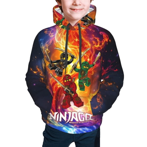 Ninjago Hoodies Pullover For Boys Girls 3d Printed Hooded Sweatshirt Long Sleeves Small