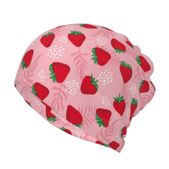 Disketp Strawberry Slouchy Beanie Hip-Hop Soft Lightweight Running Beanie Adult Hats Chemo Cap for Men Women