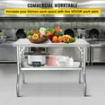 thumbnail image 2 of KFFKFF Commercial Worktable Workstation 48 x 24 inch Folding Commercial Prep Table, Heavy-duty Stainless Steel Folding Table with 772 lbs Load,Kitchen Work Table, Silver Stainless Steel Kitchen Island, 2 of 9