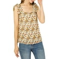 thumbnail image 3 of DARING DIVA Women's Floral Sleeveless Bow Tie Decor Tank Tops Blouse XS Apricot, 3 of 7