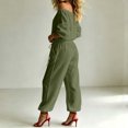 thumbnail image 5 of Jerdar Womens 2 Piece Outfits Off Shoulder Tops Wide Leg Pants Drawstring Waist Side Pockets Vacation Travel Casual Lounge Streetwear XXL, 5 of 8