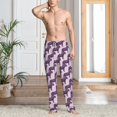 thumbnail image 4 of Salouo Leopard Print Print Pajama Pants for Men, Lounge Pants Elastic Waistband Casual Men's sleepwear Loungewear Sleep Pajama Pant -X-Large, 4 of 7