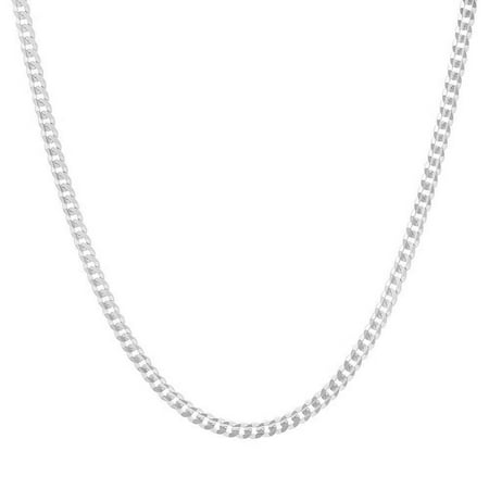 Mens Thick Silver Necklace Sterling Silver Italian 2mm Miami Cuban Curb Link Thick Solid 925 Necklace Chain 16