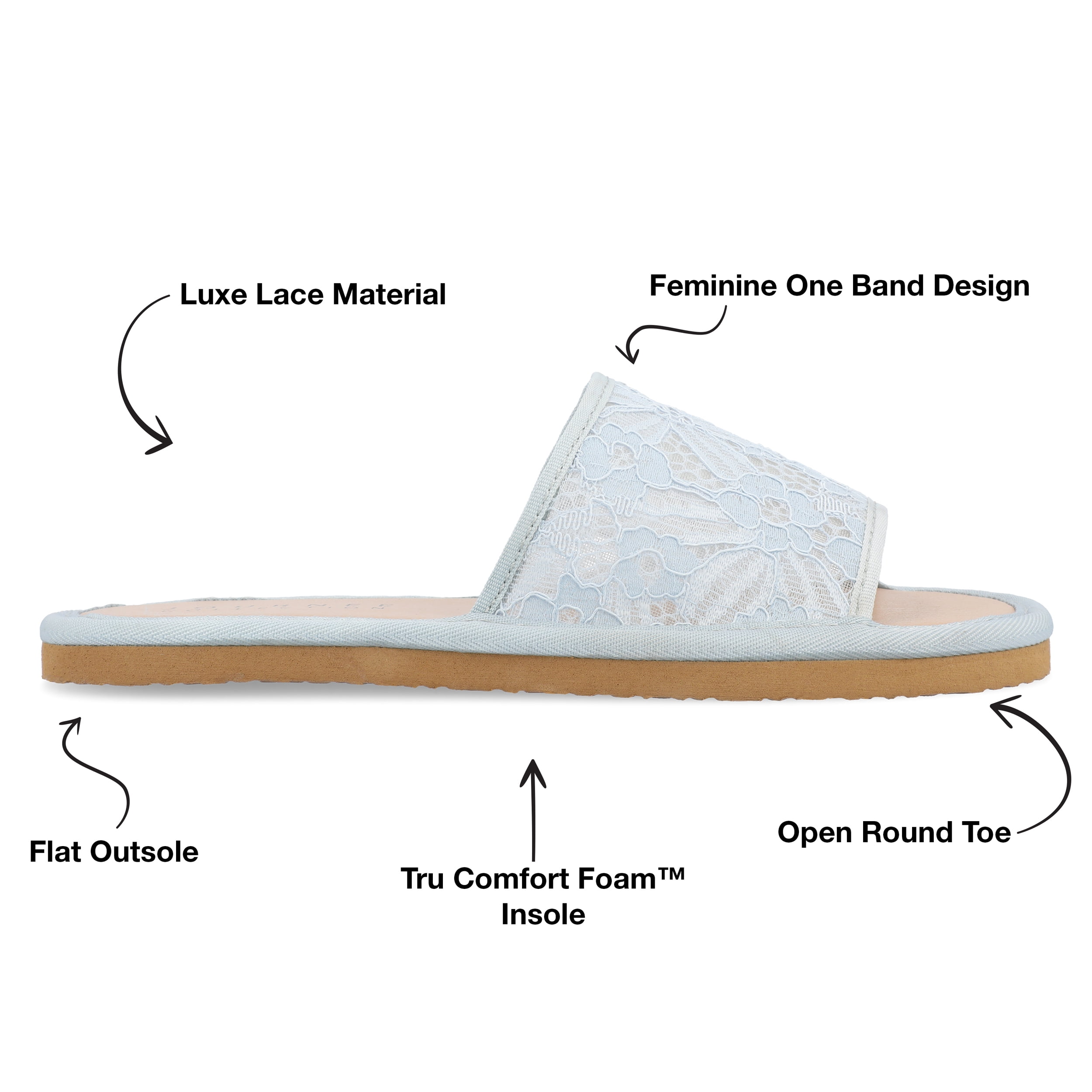 Journee Collection Womens Eniola Tru Comfort Foam Slide Flat Sandals