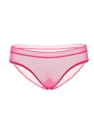 Frehsky underwear women Womens Low Waist Sheer Mesh Briefs Cute Seamless  Panties For Women Hot Pink