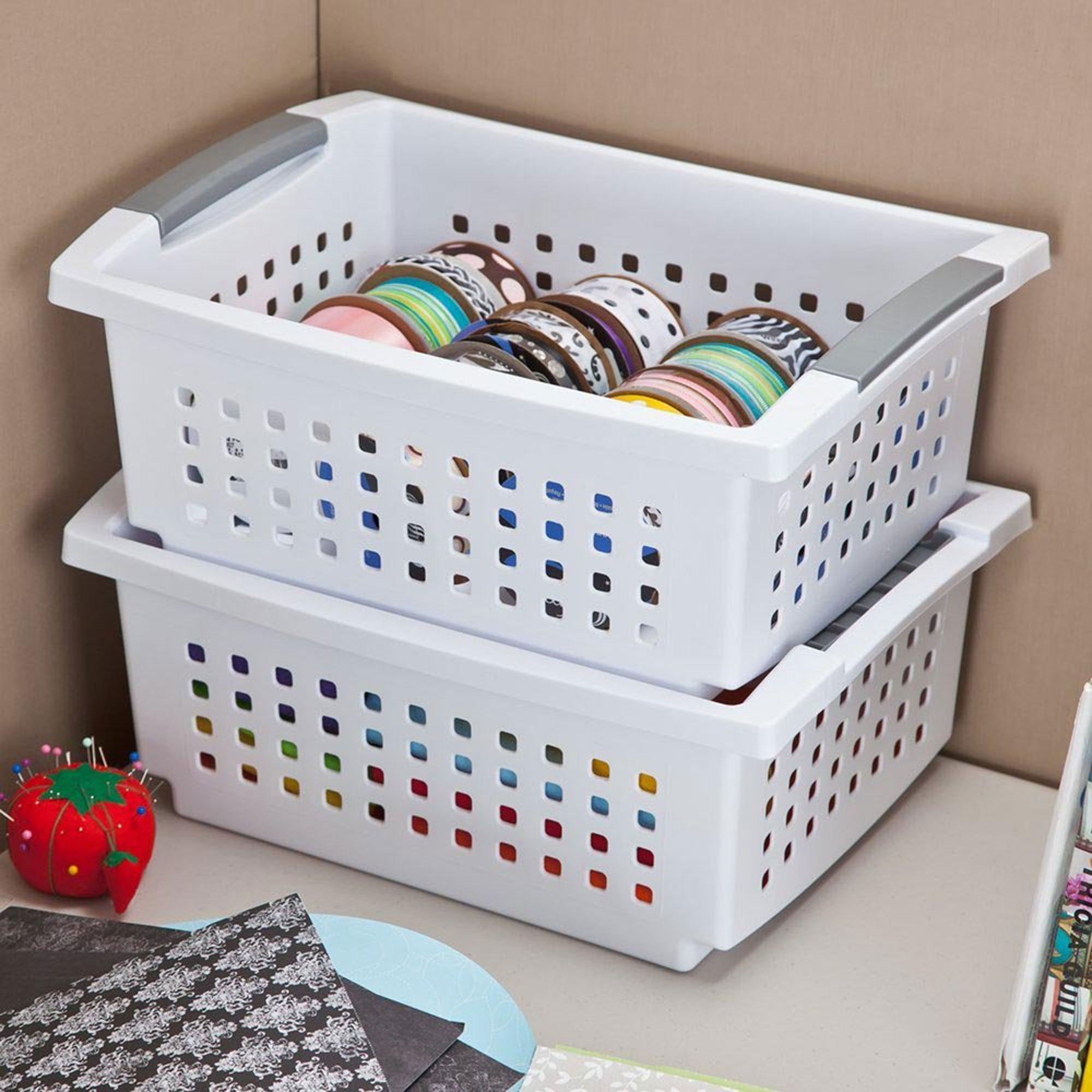 Sterilite Medium Sized Stackable Storage & Organization Basket, (20 Pack) - 2