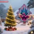 thumbnail image 3 of Metal Hanging Christmas Tree Wind Spinner - Colorful Garden Decoration with Festive Patterns for Yard and Outdoor Spaces, 3 of 7