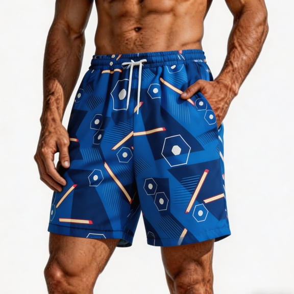 ZToonmas Men's Tropical Hawaiian Print Swim Trunks Quick Dry Elastic Waist Drawstring Shorts Beach Board Shorts for Summer
