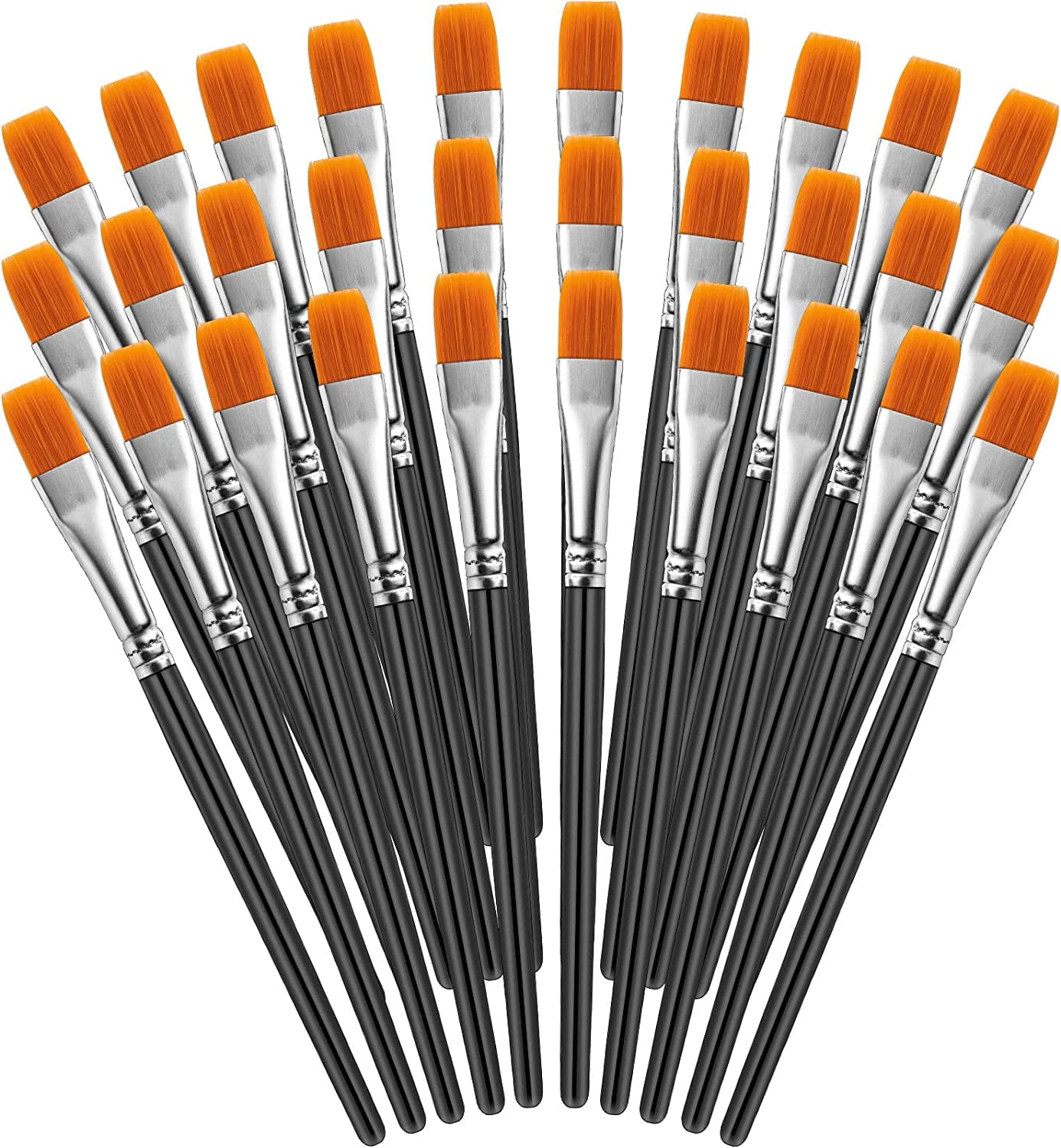 Paint Brushes for Kids, 30 Pcs Flat Kids Paint Brushes, Easy to Use