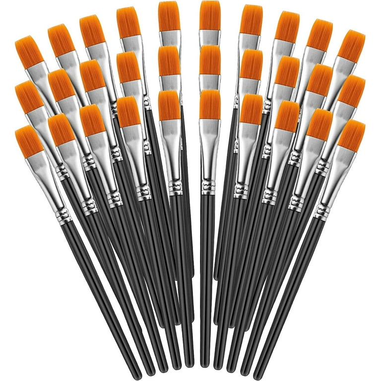 Paint Brushes for Kids, 30 Pcs Flat Kids Paint Brushes, Easy to Use and  Clean Small Classroom Paint Brushes Bulk for Acrylic Watercolor Canvas Face