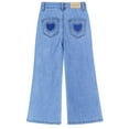 thumbnail image 2 of KIDSCOOL SPACE Kid Girl Boy,Elastic Band Inside Ripped Denim Wide-Leg Jeans Pants,Blue,9-10 Years, 2 of 7