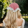 thumbnail image 3 of Unique Bargains 1 Pc Headband Plaid Triangle Hair Accessories for Women Red, 3 of 5