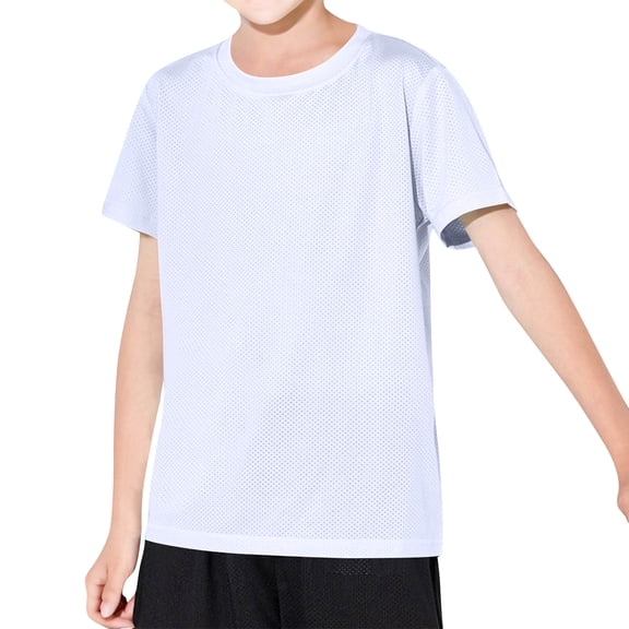 zbxnLI 3-18 Y Quick Dry T Shirt for Girl Short Sleeve Tee Tops for Kids Running Workout Summer Activewear Top