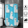 thumbnail image 4 of Coolnut Shower Curtain Set with Hooks Cute Llama on Blue Background Polyester Waterproof Bath Curtain 60" x 72", 4 of 6