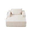 thumbnail image 2 of 75-Inch Corduroy Sponge Sofa Lounge Chair,No Assembly Required,Fluffy Modern Sleeper Chair for Indoor Living Room Bedroom, 2 of 19
