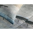 thumbnail image 4 of Ambesonne Tropical Quilted Bedspread Set 3 Pcs, Grunge Palm Trees Art, King Size, Beige Navy, 4 of 5