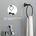 thumbnail image 3 of Cfowner 6 Piece Wall Mount Towel Rack Set, Bathroom Stainless Steel Set, Wall Mounted Robe Hook for Home & Office, Matte Black, 3 of 6