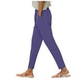thumbnail image 3 of zaveiop Women's Casual Jogger Pants Sweatpants - Relaxed Fit Elastic Waist Drawstring Pocket French Terry Running Yoga Workout (Dark Purple, M), 3 of 9