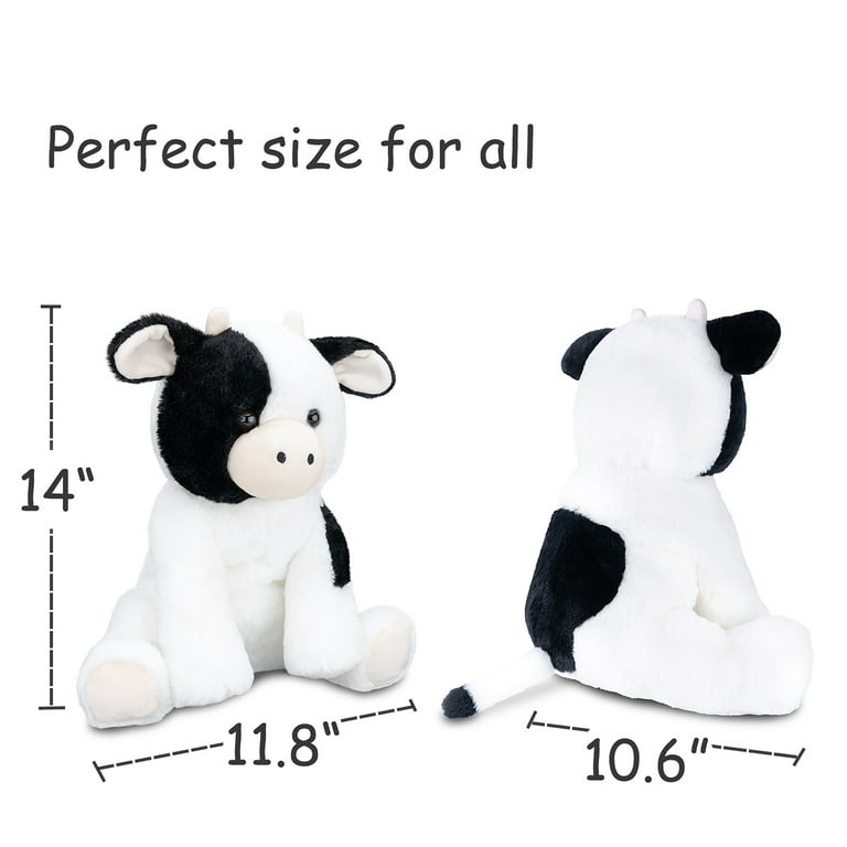 Weigedu Calf Cow Stuffed Animal, 14 Inch Plush Toy, Black