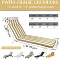 thumbnail image 3 of Chaise Lounge Cushions Outdoor, 3" Thick Waterproof High-Density Foam with Adjustable Ties & Removable Cover, 72"x21" Patio Poolside Chair Cushions for Garden Beach (2, Yellow White Stripes), 3 of 13