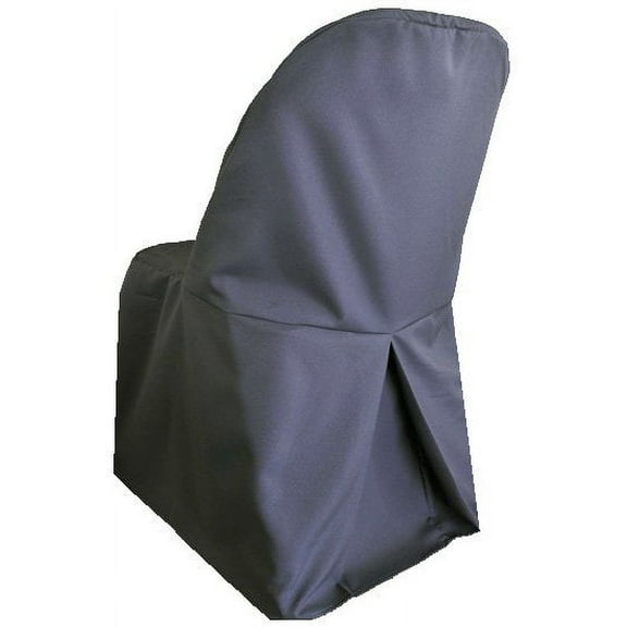 Wedding Linens Inc. (2pcs) Polyester Folding Chair Covers for Wedding, Event, Home Décor use -Pewter/ Charcoal