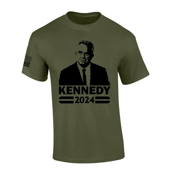 Trenz Shirt Company RFK Jr. Kennedy Portrait Kennedy 2024 Short Sleeve T-shirt-Military Green-xxxl