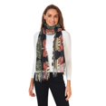 thumbnail image 2 of FORMRS Womens Scarf Winter Soft Long Big Warm Shawls Wrap Tassel Scarves, Beige Striped Trees, 2 of 9
