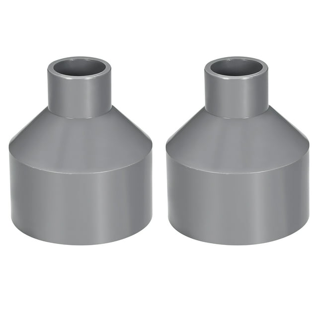 Acoplamiento reductor DWV Schedule 40 gris de 1 pulgada x 2-1/2 pulgadas, 2 piezas