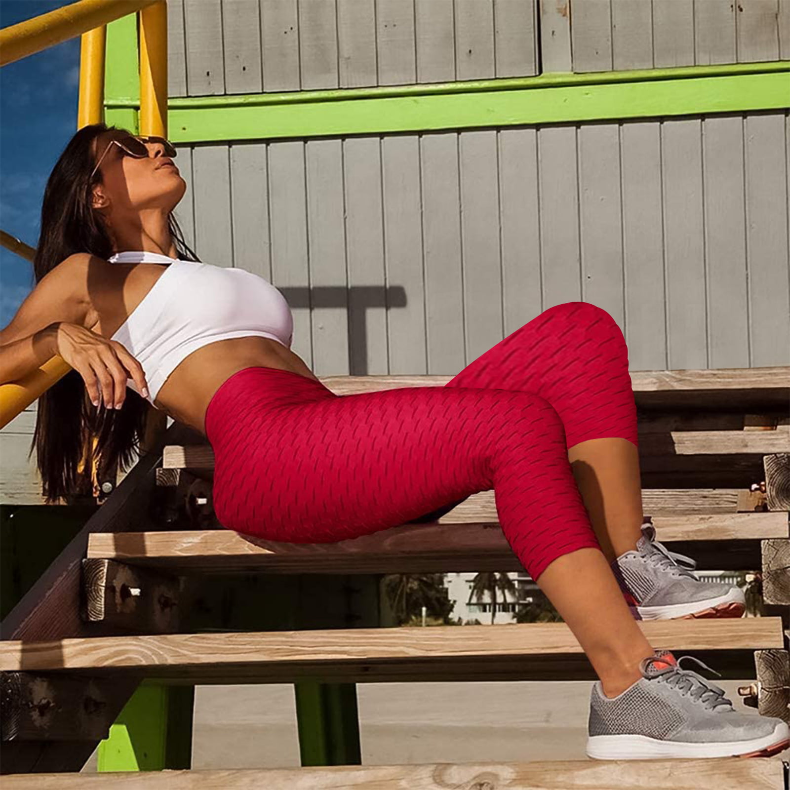Women Tik Tok Leggings High Waist Tummy Control Butt Lifting Yoga Pants  Workout