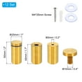 thumbnail image 2 of Uxcell 1 x 2 Pulgadas Tornillos de Soporte para Señales, 12 Conjunto de Soporte de Pared de Acero Inoxidable, Dorado, 2 of 6