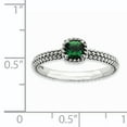 thumbnail image 3 of Created Emerald Sterling Silver Polished Ring, 3 of 6