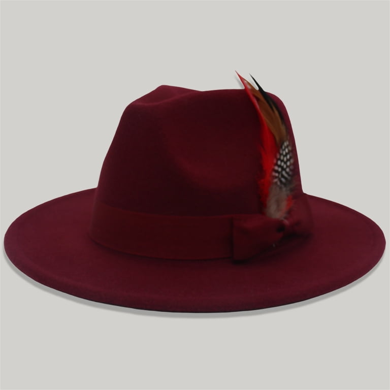 Classic Fedora Hats for Men Women Wide Brim Felt Hat Panama  display picture 3