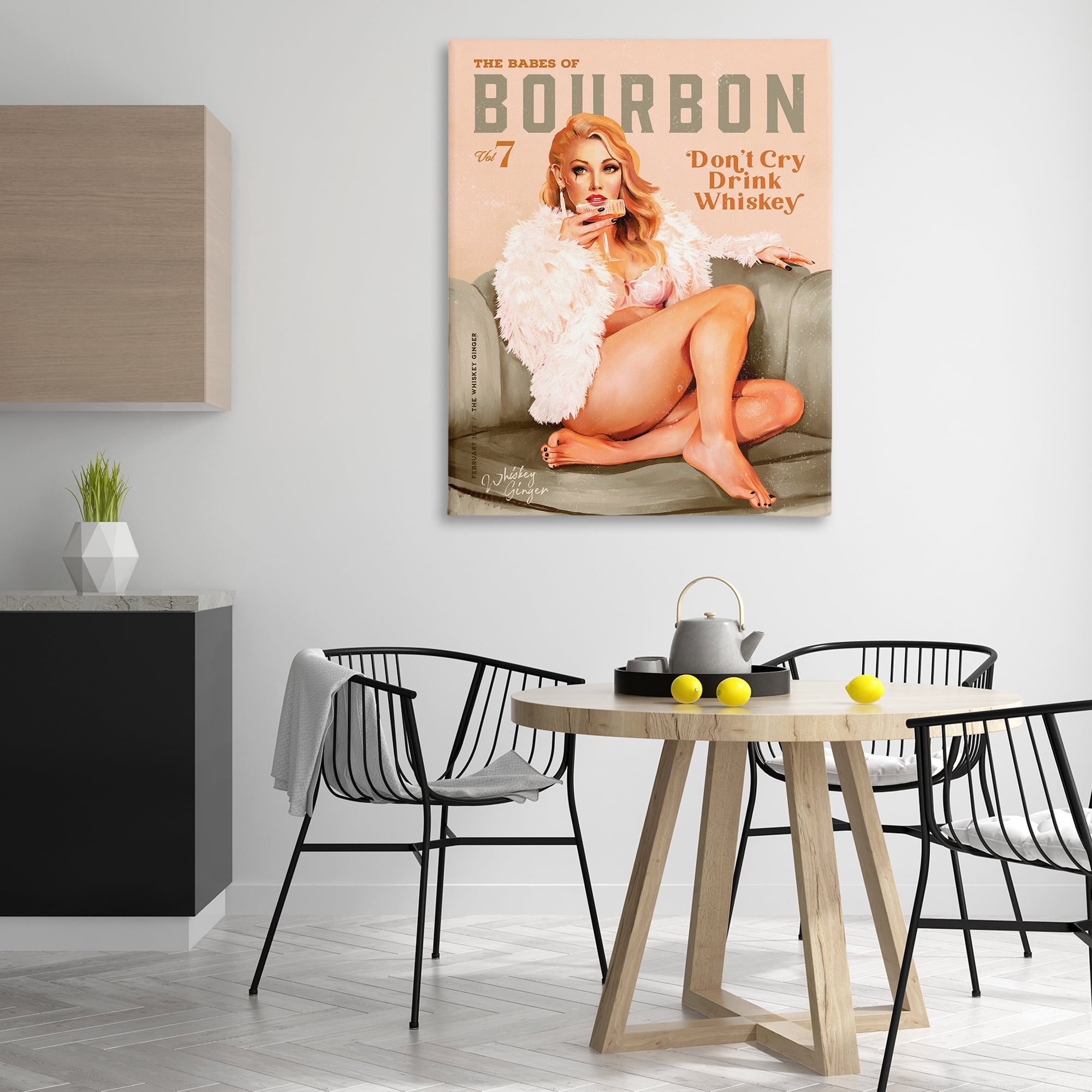 Stupell Industries Babes of Bourbon Girl People Painting Wrapped Canvas Art Print Wall Art, 36 x 48