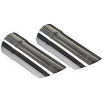 Pypes EVT50 Exhaust Tip - Slip-On - 3 in Inlet - 3 in Round Outlet - 9 in Long - Single Wall - Cut Edge - Angled Cut - Stainless - Polished - Pair