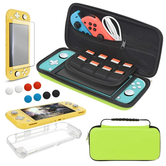 carrying case Plus TPU case cover and Screen Protector compatible with Nintendo Switch Lite, 4 in 1 Accessories Kit, Portable carrier Travel Bag case comes with 8 game card Slots for Switch Lite 2019