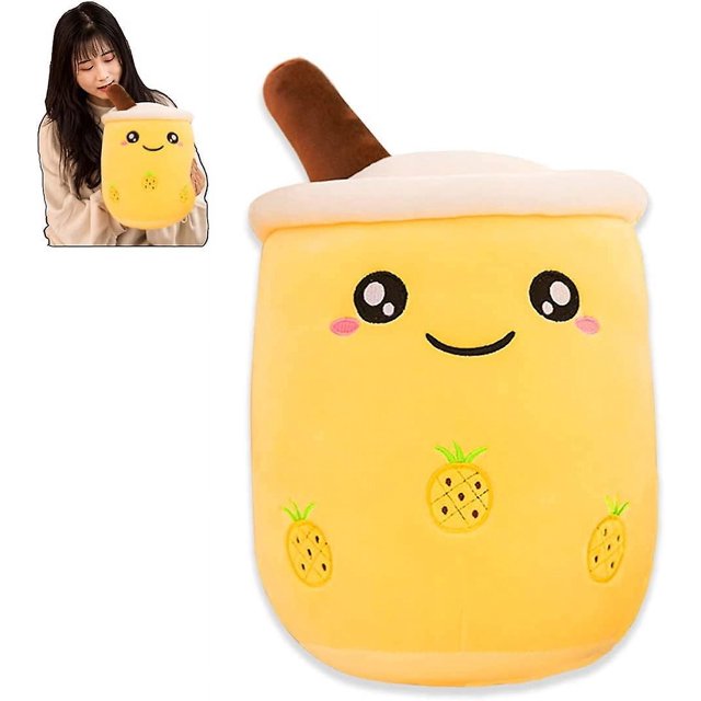 Juguete de peluche de té Boba de 9,8 pulgadas, almohada de felpa con burbujas de té de leche y perlas marrones, almohada de abrazo suave para el hogar, regalos (marrón, 9,8 pulgadas)