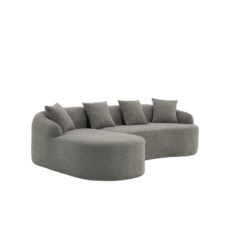 Curved Sectional Sofa with Chaise, 99'' Modern Luxury Chenille Cloud Couch for Living Room, Oversized 3-Seater Sofa Couch for Living Room, No Assembly