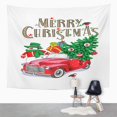 thumbnail image 2 of REFRED Green Old Christmas Red Retro Truck Fir Tree and Snowman Car Wall Art Hanging Tapestry Home Decor for Living Room Bedroom Dorm 60x80 inch, 2 of 2