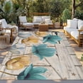 thumbnail image 2 of Watercolor Flowers Outdoor Rug for Patio/Deck/Porch, Non-Slip Large Area Rug 5 x 8 Ft, Vintage Tulips Floral Barn Doors Wood Grain Indoor Outdoor Rugs Washable Area Rugs, Camping Rug Carpet Runner, 2 of 8