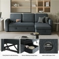 thumbnail image 5 of Yaheetech L Shaped Convertible Sectional Sofa with Storage Compartment & USB Ports, Dark Gray, 5 of 5