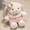 C002- Clear (Pink Dress), variant on Stuffed Bunny Rabbit, Rabbit Plush, Toddler Toy, Bunny Toy, Stuffed BunnyforStudent, Green Stuffed Animal, Organza Ribbon, Lace Trim, Plush Fabric, 8 In, 1 Pc