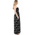 thumbnail image 2 of HAPPY BAY Women's Summer Boho A-Line Slit Maxi Beach Dress Smocked Top Evening Long Strapless Tube Dresses for Women One Size Raven, Floral, 2 of 4