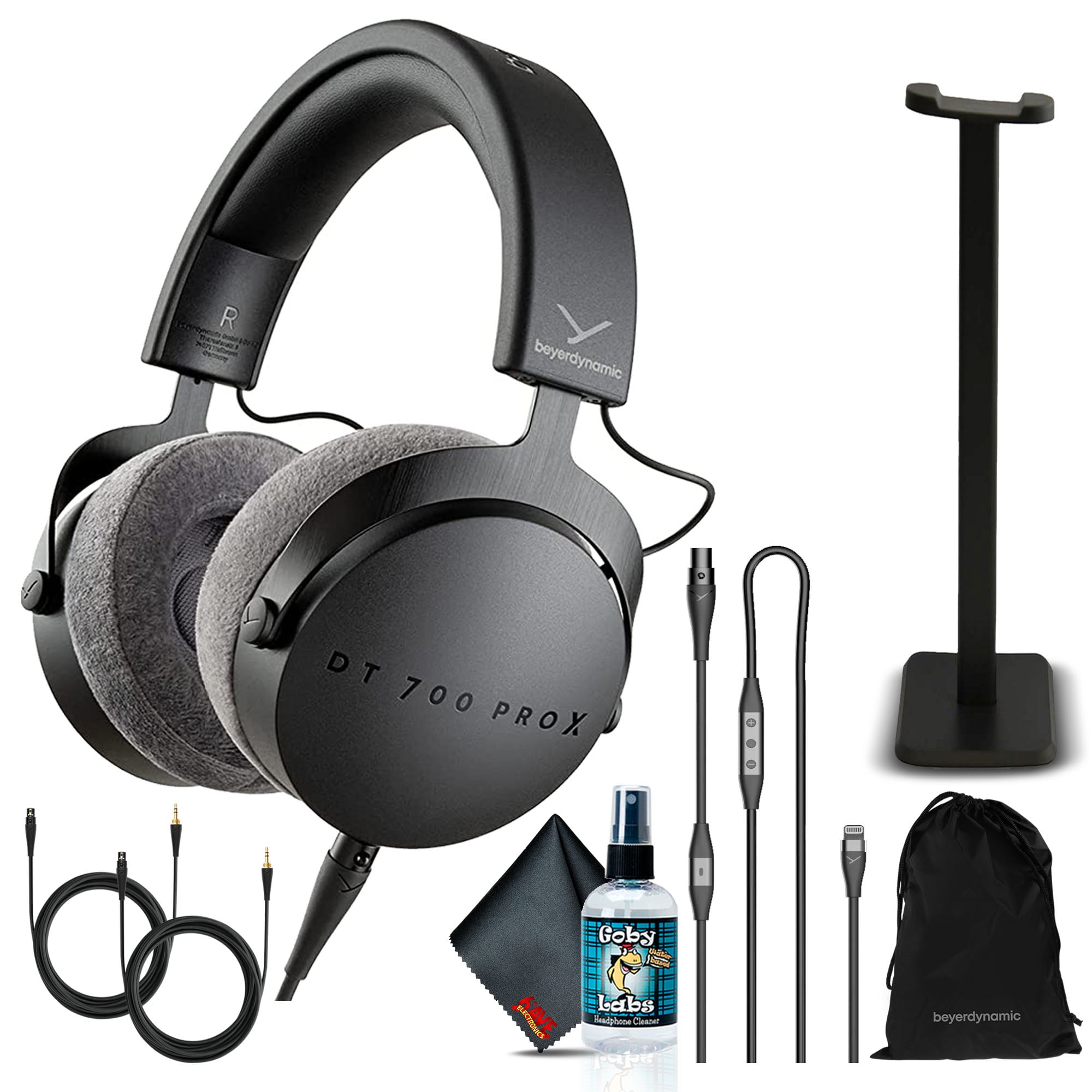 Despertar fuego explique Beyerdynamic DT 700 Pro X Closed-Back Studio Headphones Bundle with Detachable  Cable, Lightning Cable, Headphone Stand, and 6AVE Headphone Cleaning Kit -  Walmart.com
