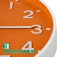 thumbnail image 5 of Sanmadrola Wall Clocks Battery Operated,12 inch Silent Non Ticking Modern Wall Clock for Living Room Bedroom Kitchen Office Classroom Decor Glass Front Orange with White Frame, 5 of 8