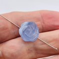 thumbnail image 4 of Blue Lace Agate Rose Flower Bead | 10x9-12x9mm | Lavender | Rose | 1 Bead |, 4 of 9